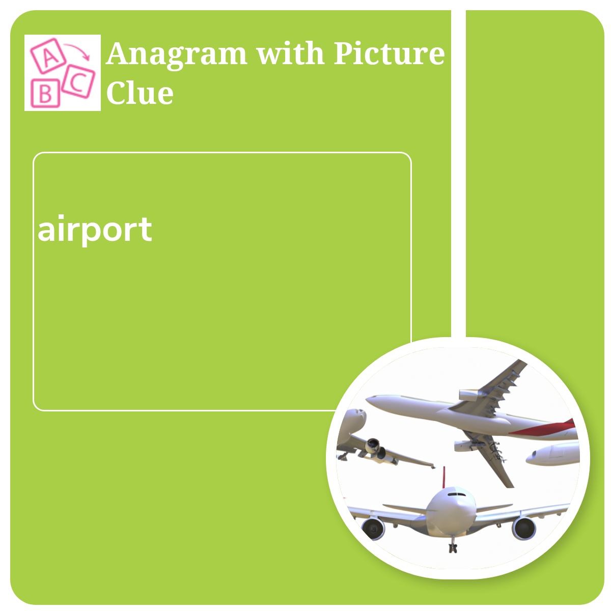 Anagram With Picture Clue: Airport