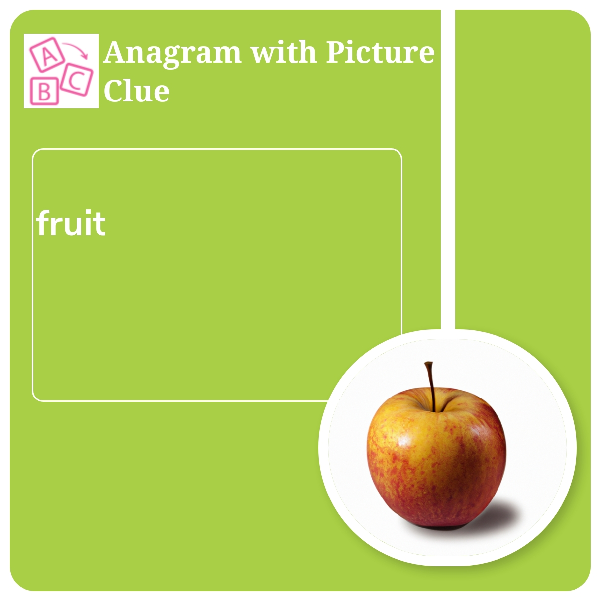Anagram With Picture Clue: Fruit