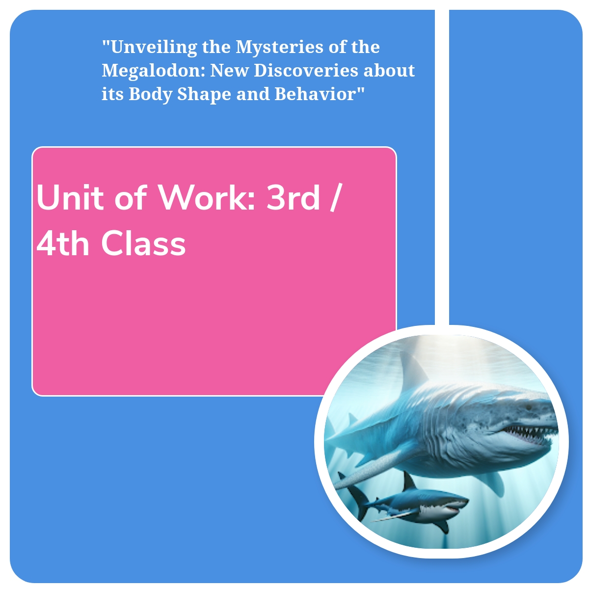 Unit of Work (3rd / 4th Class): "Unveiling the Mysteries of the Megalodon: New Discoveries about its Body Shape and Behavior"