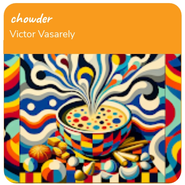 AI Art: chowder based on Victor Vasarely