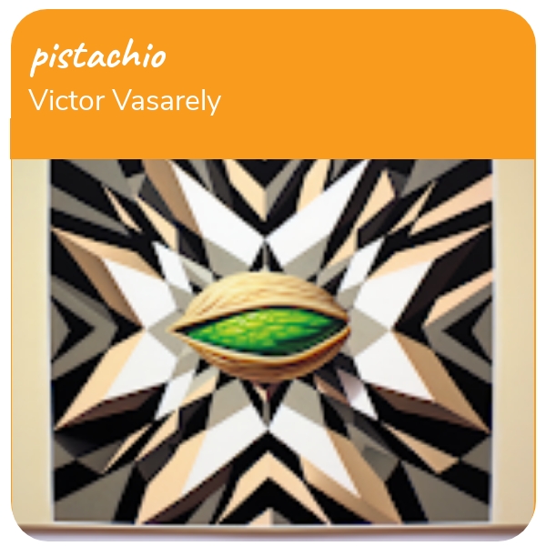 AI Art: pistachio based on Victor Vasarely