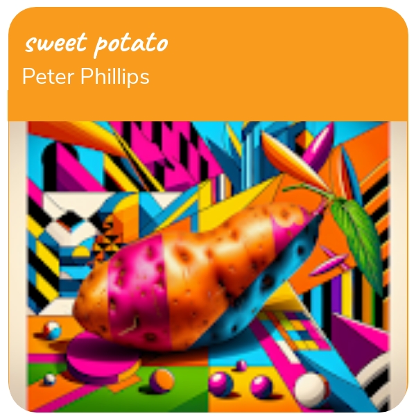 AI Art: sweet potato based on Peter Phillips
