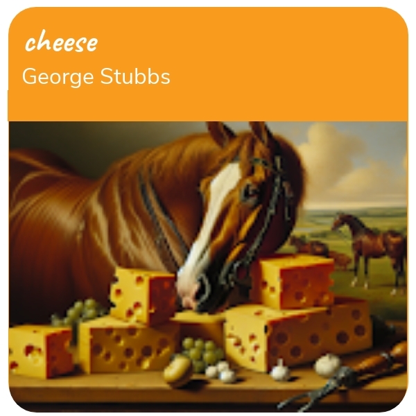 AI Art: cheese based on George Stubbs