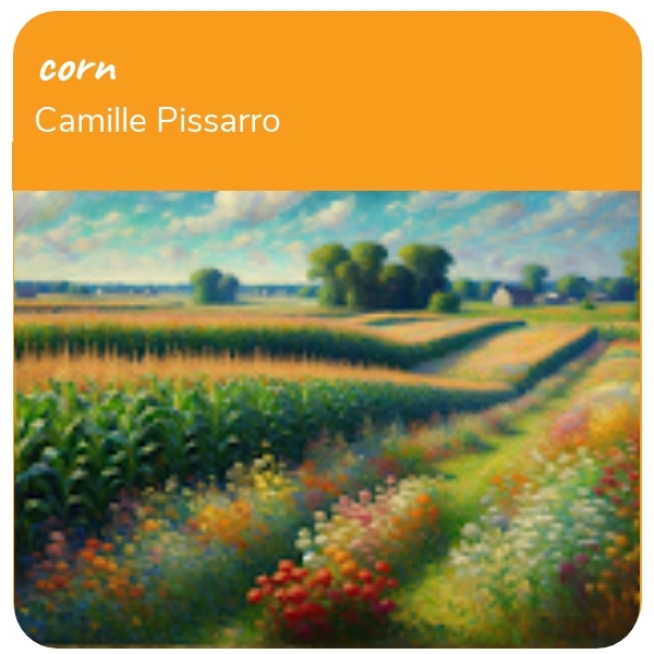 AI Art: corn based on Camille Pissarro