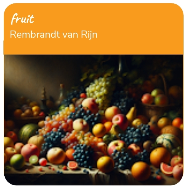 AI Art: fruit based on Rembrandt van Rijn