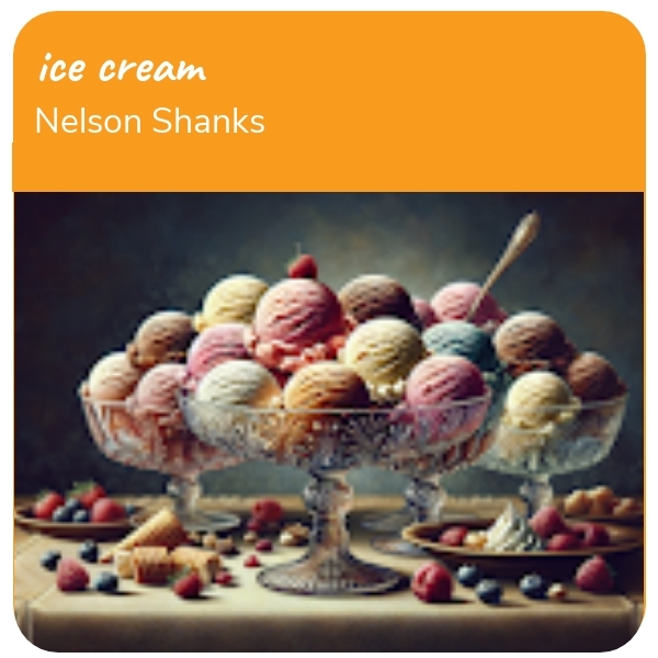 AI Art: ice cream based on Nelson Shanks